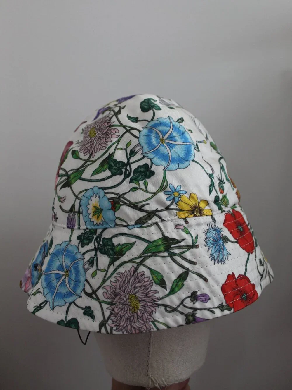 NWT GUCCI GG Floral GG Silk Bucket Hat Reversible L 834007
